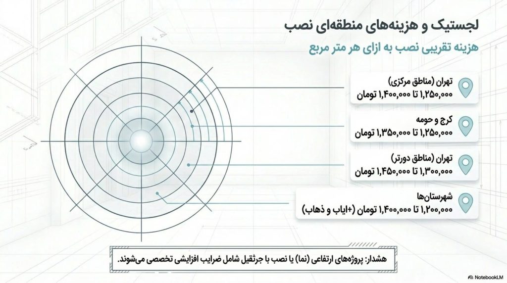 هزینه های منطقه ای نصب