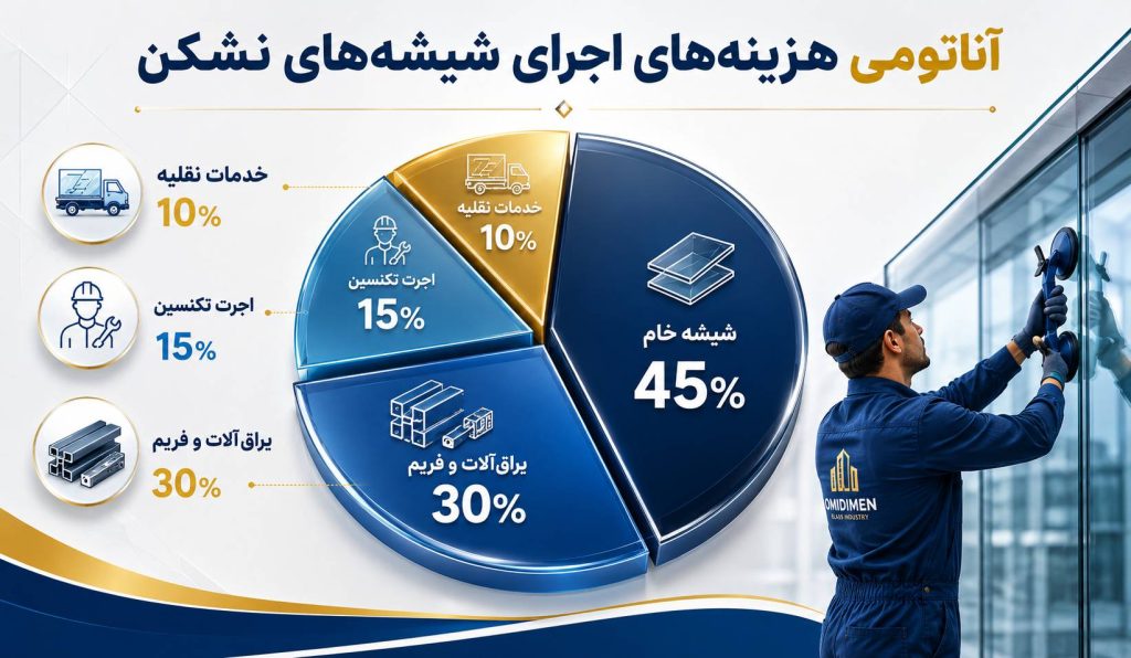 آناتومی هزینه‌های اجرای شیشه‌های نشکن