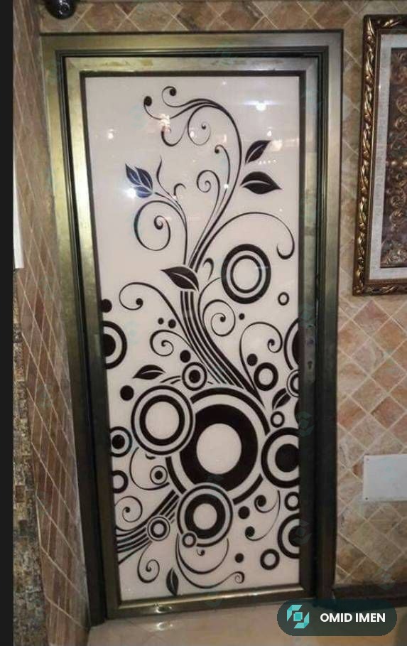 نمونه طرح سندبلاست پارتیشن شیشه‌ای طرح‌دار - طرح دایره‌های تودرتو